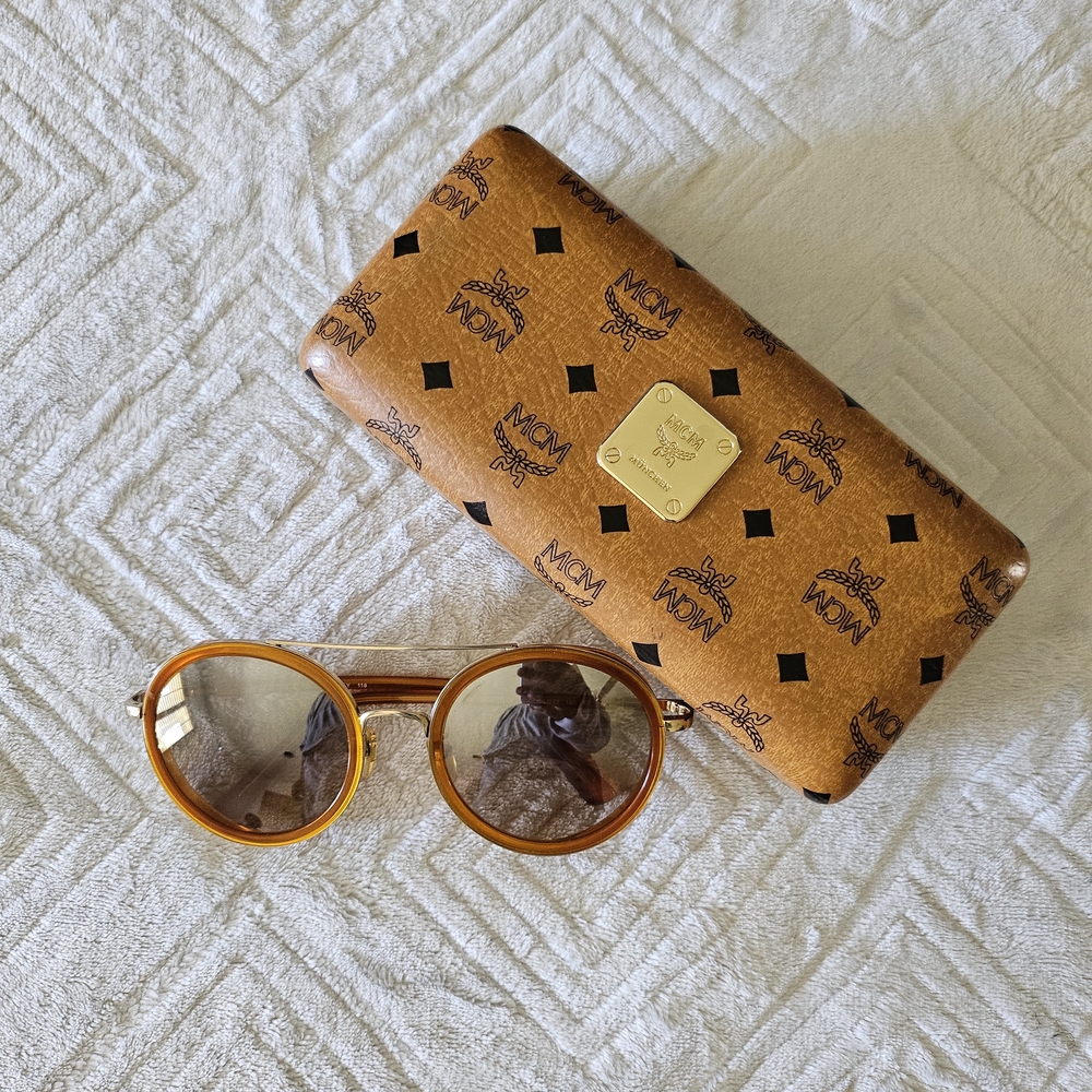MCM Tan Sunglasses with Logo Case